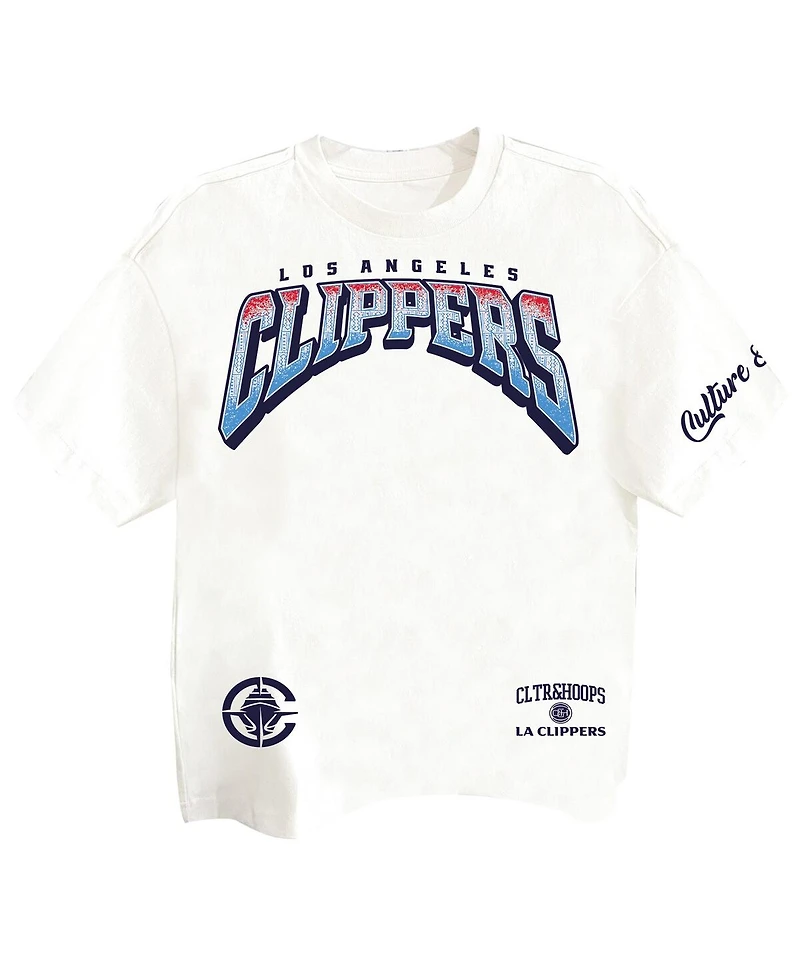 Two Hype Men's White La Clippers Drip Dime Collection Premium T-Shirt