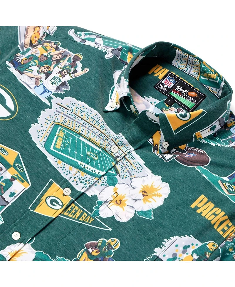 Reyn Spooner Men's Green Bay Packers Scenic Button-Down Shirt