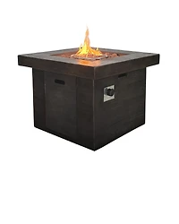 32 in. Outdoor Square Fire Pit -Black
