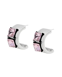 Steve Madden Faux Stone Punk Romance Stone Hoop Earrings
