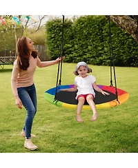 Gymax 40'' 770 lbs Flying Saucer Tree Swing Kids Gift w/ 2 Tree Hanging Straps