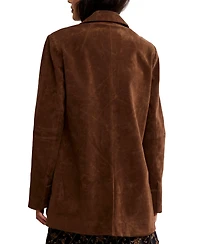 Free People Women's Faux-Suede Button-Front Blazer