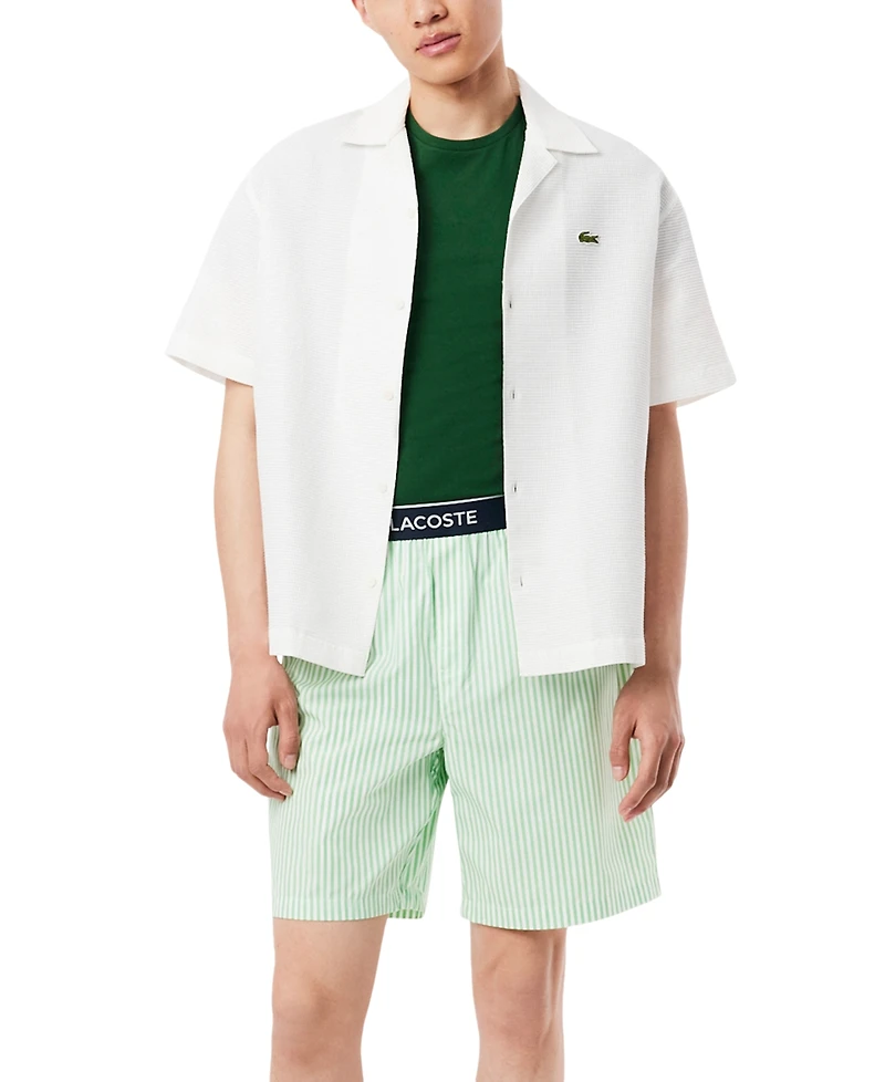 Lacoste Men's Loungewear Striped Pajama Shorts