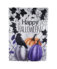 Northlight "Happy Halloween" Pumpkins and Crow Outdoor House Flag, 40" x 28"