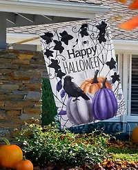 Northlight "Happy Halloween" Pumpkins and Crow Outdoor House Flag, 40" x 28"