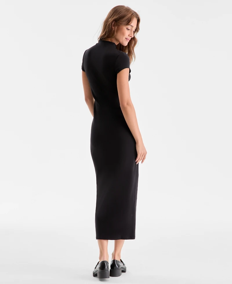 Bar Iii Women's Cap-Sleeve Mock-Neck Midi Dress, Exclusively at Macy's