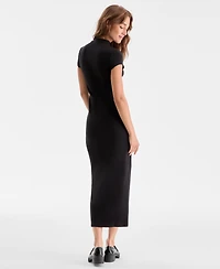 Bar Iii Women's Cap-Sleeve Mock-Neck Midi Dress, Exclusively at Macy's
