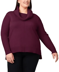 Melissa Paige Plus Cowlneck High-Low Sweater