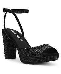 Anne Klein Women's Vanna-p Embellished Block Heel Dress Sandals