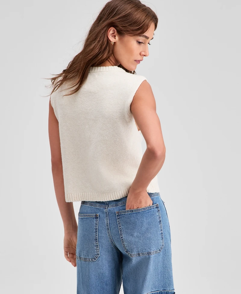 And Now This Women's Button-Front Cable-Knit Sweater Vest, Macy's Exclusive
