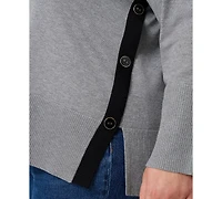 Melissa Paige Plus Size Side-Button Tunic Sweater