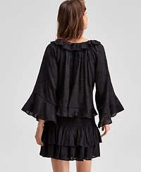 And Now This Women's Ruffle-Trim Cropped Blouse, Exclusively at Macy's