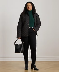 Lauren Ralph Plus Faux-Sherpa-Collar Quilted Coat