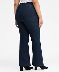 I.n.c. International Concepts Plus High-Rise Pull-On Flared Jeans, Macy's Exclusive