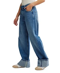 Free People Women's East Bay High-Rise Cuffed Cotton Jeans