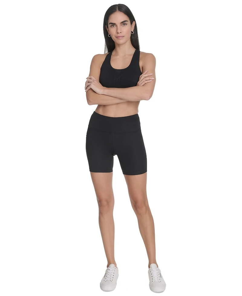 Calvin Klein Women's Outline Logo High-Rise Bike Shorts