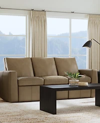 Flexsteel Aria 85" Fawn Leather Power Reclining Sofa