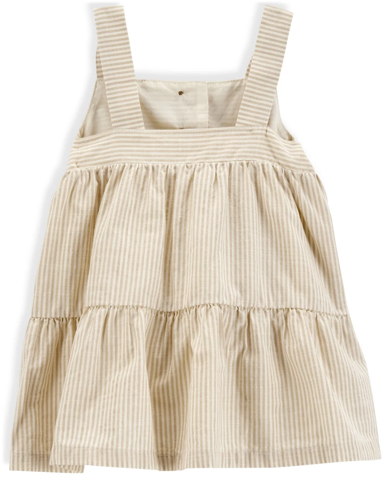 Carter's Baby Girls Striped Cotton Dress & Headwrap, 2 Piece Set
