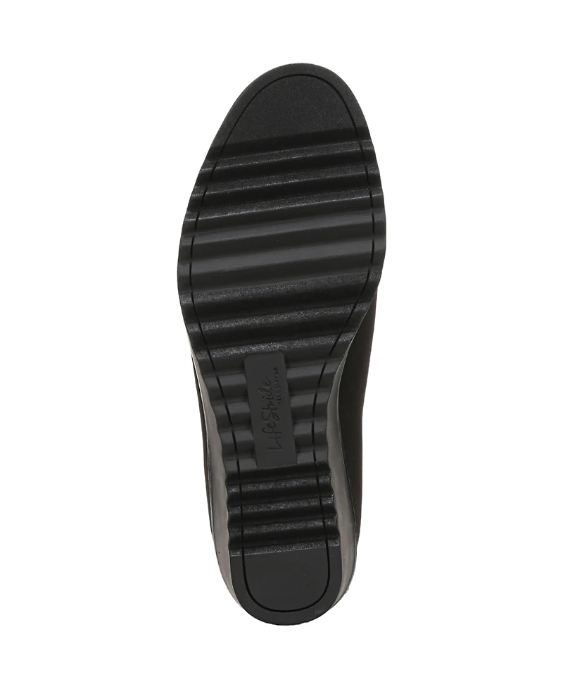 LifeStride Women's Ziva Round Toe Wedge Loafers