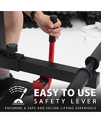 Mikolo Adjustable Seated Calf Raise Machine - Home Gym Leg Trainer with Band Pegs & Weight Plate Loading Red)