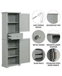 Casainc 67.7"H Tall Bathroom Cabinet with Drawer, Adjustable Shelf, Painted Mdf