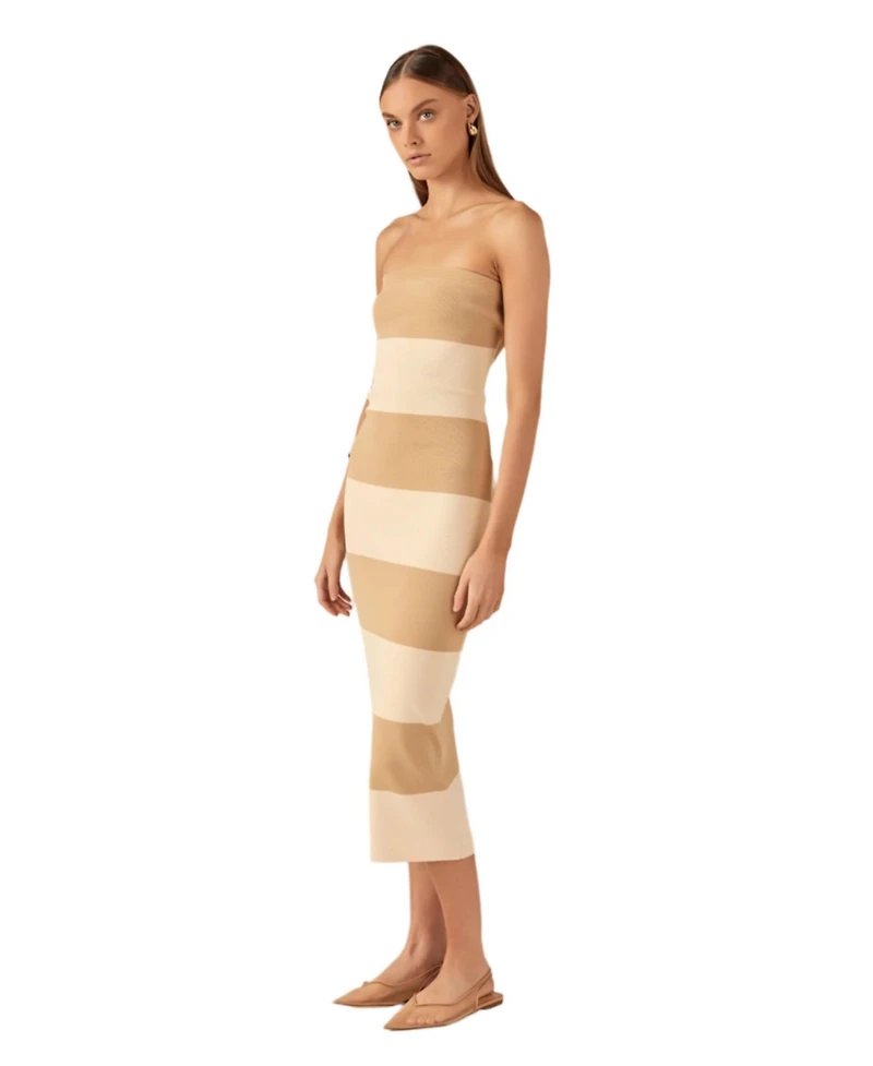 endless rose Women's Stripe Tube Midi Dress