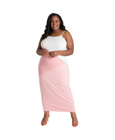 Poetic Justice Plus Colorblocked Spaghetti Strap Maxi Dress