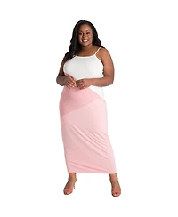 Poetic Justice Plus Colorblocked Spaghetti Strap Maxi Dress