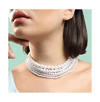 Sohi Women's Silver Snowball Multi-Layered Necklace