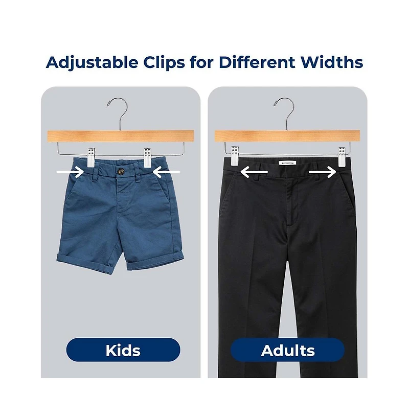 SereneLife 20 Pcs. Premium Wooden Pants Hangers