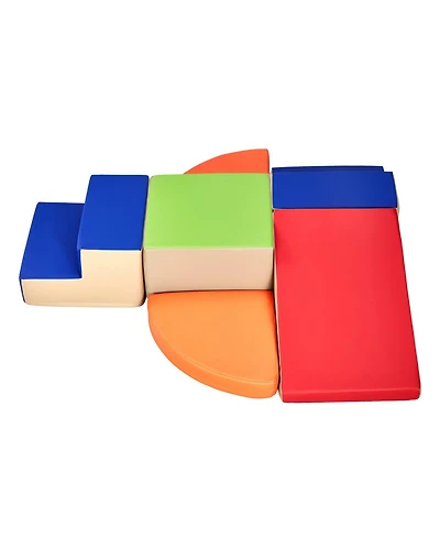 Slickblue Kids 6 Piece Foam Climbing Blocks Set Preschoolers Indoor Play Gym