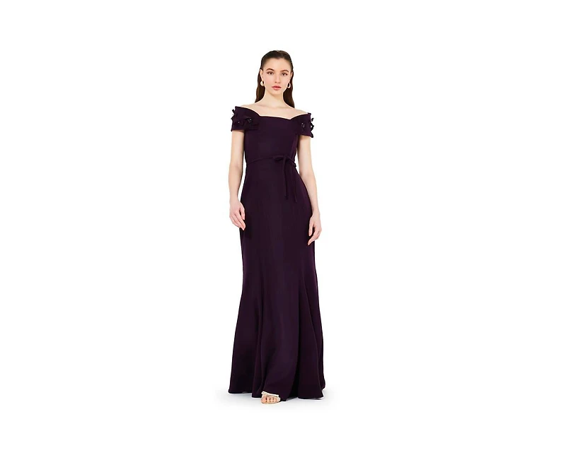 Amri Women's Off-The-Shoulder Mermaid Gown Crepe