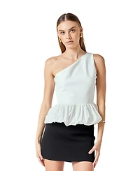 endless rose Women's Cotton Blouson Mixed Media Top