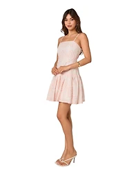 endless rose Women's Eyelet Drop Waist Mini Dress