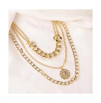Sohi Women's Coin Multi-Layer Necklace