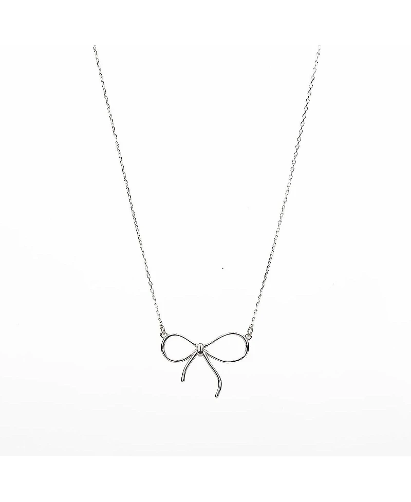 Sterling Silver 18k Gold Plated Colette Chic Ribbon Necklace