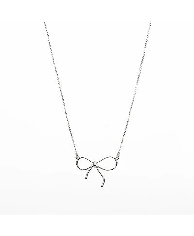 Sterling Silver 18k Gold Plated Colette Chic Ribbon Necklace
