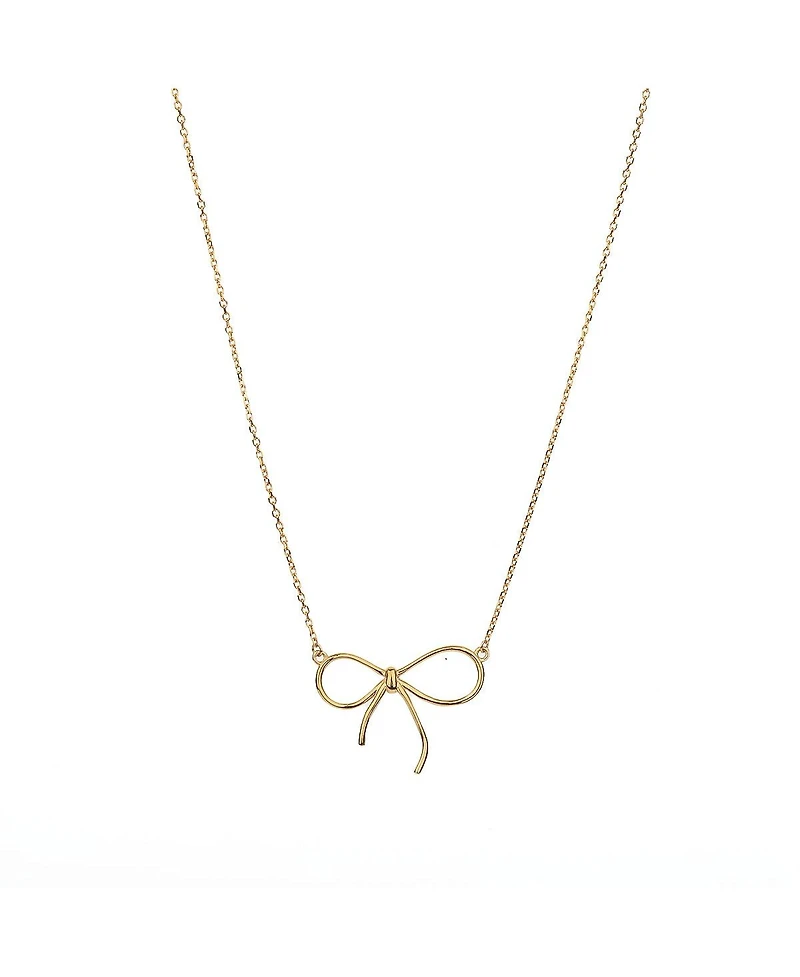 Sterling Silver 18k Gold Plated Colette Chic Ribbon Necklace