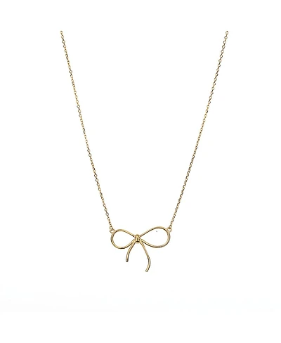Sterling Silver 18k Gold Plated Colette Chic Ribbon Necklace