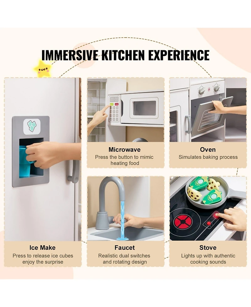 Slickblue Kids Kitchen Playset with 24 Piece Pretend Cooking Accessories for Imaginative Play