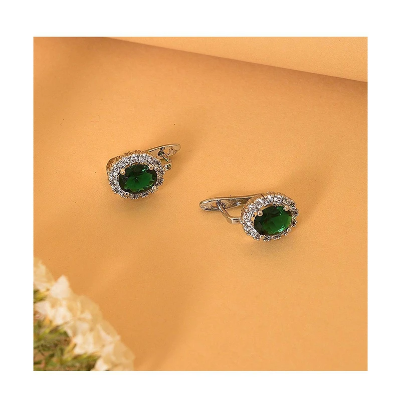 Sohi Women's Crystal Hoop Earrings