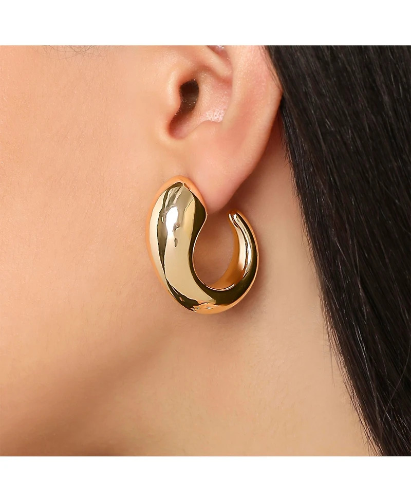 Bcbg Sculpted Gold-Tone Hoop Earrings