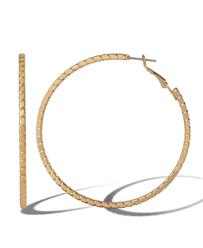 Jessica Simpson Omega Gold-Tone Statement Hoop Earrings