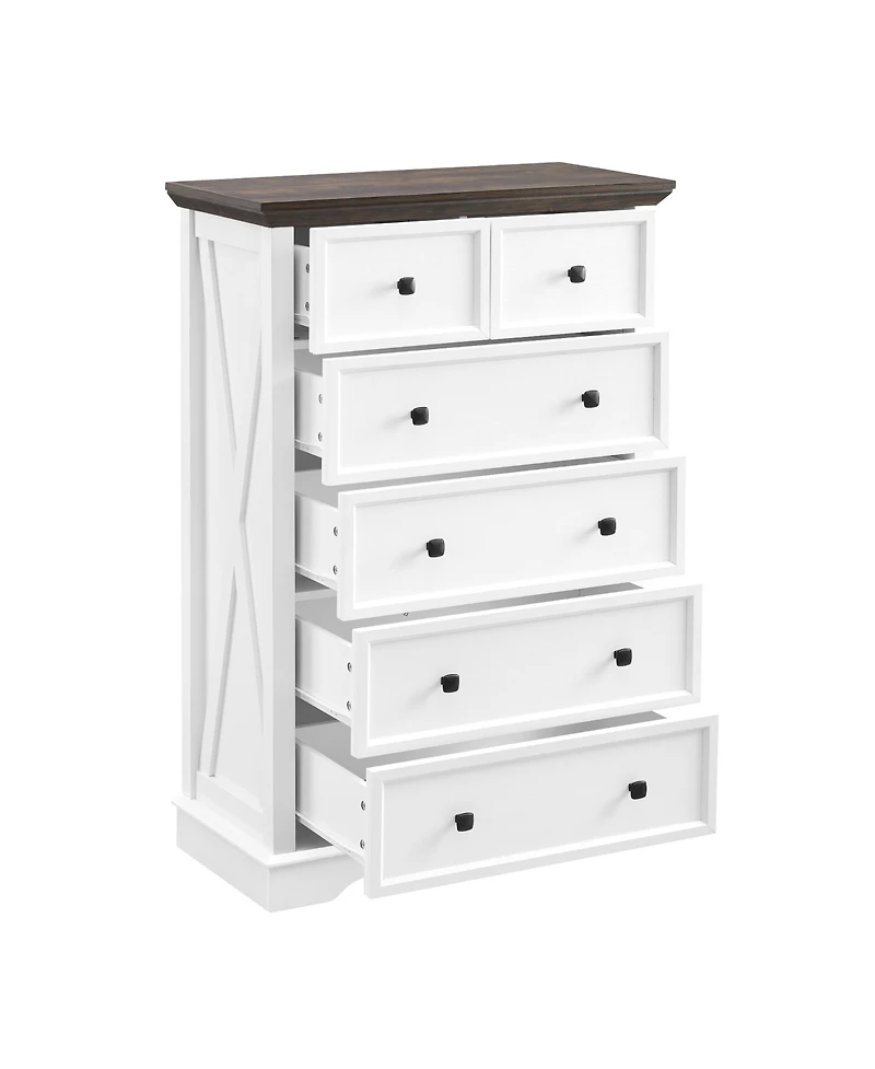 Casainc Tall Bathroom Cabinet Closet Organizers Storage Clothes with 6 Drawers