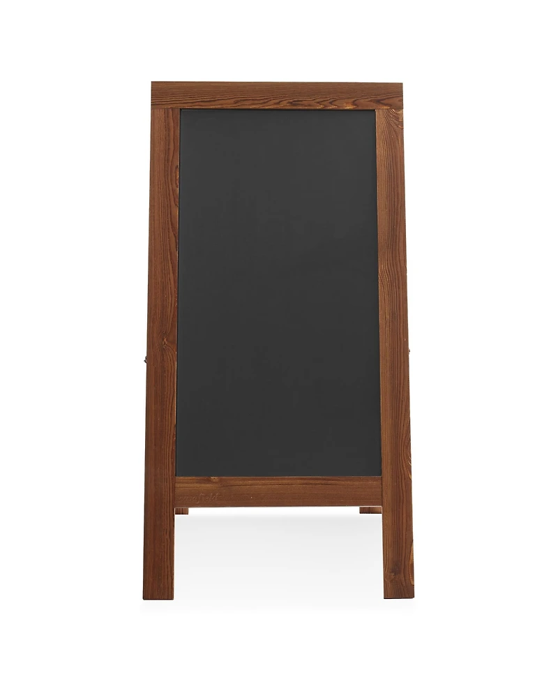 Casafield 40" x 20" A Frame Chalkboard Sign, Rustic Brown Double-Sided Magnetic Wooden Menu Board for Cafes, Sandwich Shops, Sidewalks, and