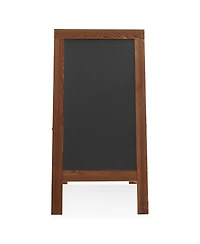 Casafield 40" x 20" A Frame Chalkboard Sign, Rustic Brown Double-Sided Magnetic Wooden Menu Board for Cafes, Sandwich Shops, Sidewalks, and