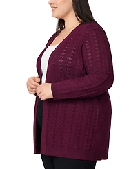 Melissa Paige Plus Pointelle Cardigan Sweater