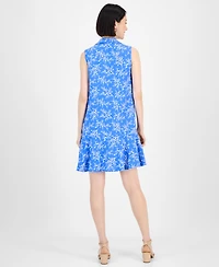 Robbie Bee Women's Spread-Collar A-Line Sleeveless Dress