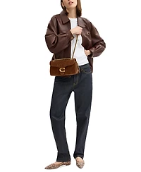 Coach Suede Tabby Shoulder Bag 26 With Quilting