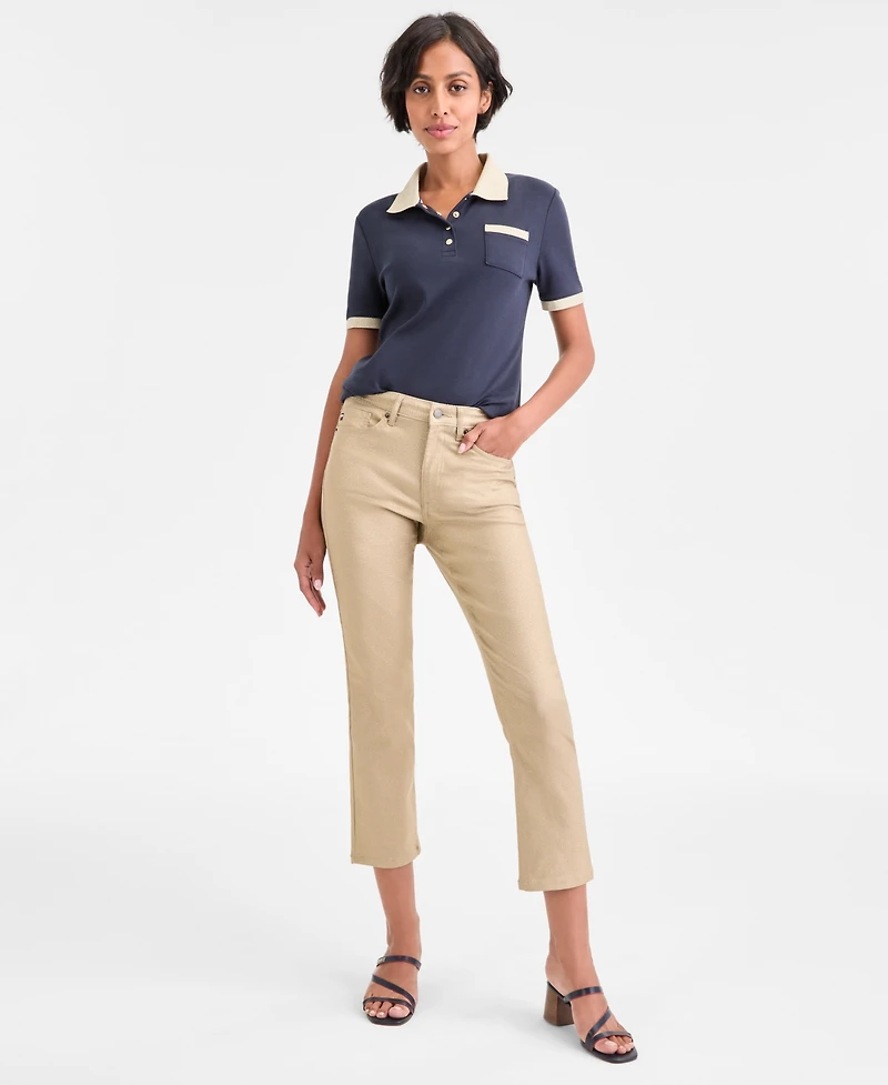 Tommy Hilfiger Women's Foiled Straight-Leg Jeans